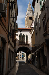Picturesque street in the center of Koper