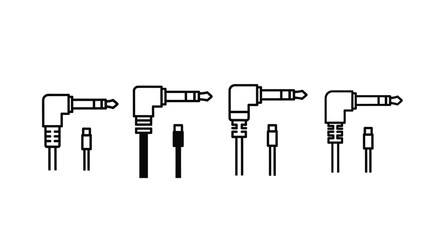 Various audio jack connectors depicted in a simple black and white illustration