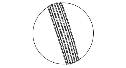 Simple black and white illustration of a textured cylindrical shape inside a circle