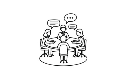 A group of people sitting around a table in discussion