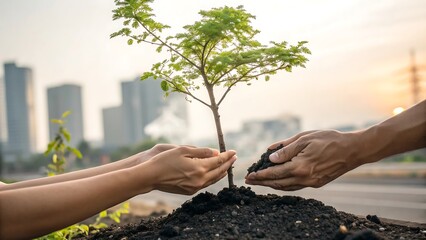 Urban Reforestation: Caring for a Sapling in an City Environment
