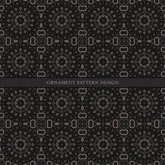 Dark Monochromatic Seamless Ornament Pattern Background
