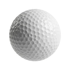 Isolated golf ball close up for sports and recreation concept on transparent background