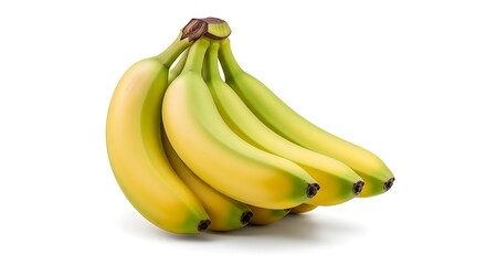 Bunch of ripe yellow bananas isolated on transparent background