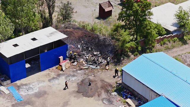 Firefighters, firefighting operations in progress