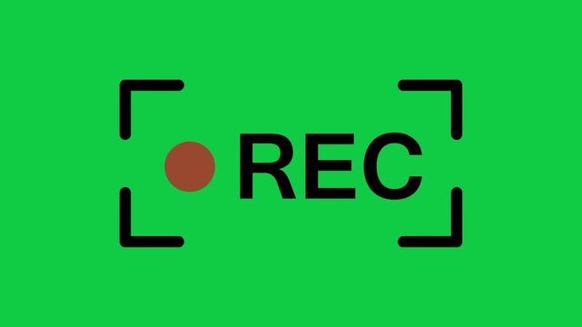 Recording in process text animation on a green screen background, suitable for video editing, chroma key compositing, alert messages, digital notifications, and modern motion graphics workflows.