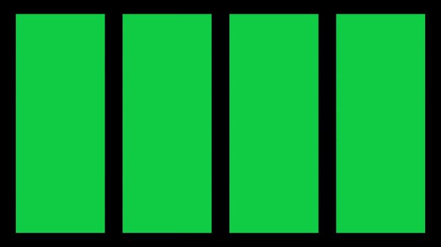 Black Color 4 Screen Template Set with Green Screen Areas for Video Editing Motion Graphics Pack