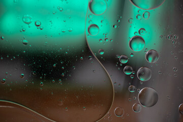 Abstract green liquid bubbles