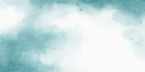 Abstract watercolor background with soft blue hues of a sky and white clouds for a bright nature texture
