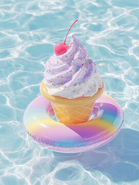 Ice Cream Shaped Float on Water