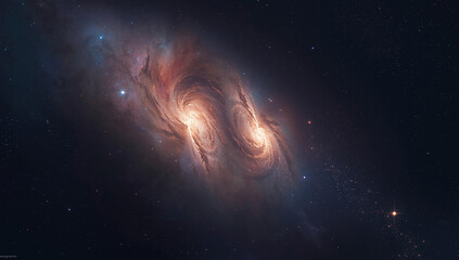 Two Massive Galaxies Collide Deep