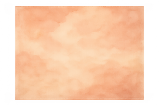 Watercolor peach orange textured background on transparent layer