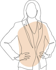 Woman in business attire with hands on hips vector