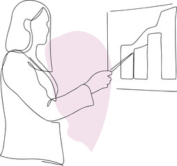Woman pointing at graph presentation business