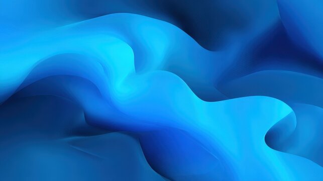 A mesmerizing abstract illustration featuring fluid waves of blue hues, creating a calm and soothing visual experience against a soft background.