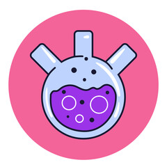 Laboratory bottle flask chemistry biology microscope isolated set. Vector flat graphic design cartoon illustration