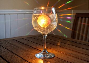 sun in a glass of drink