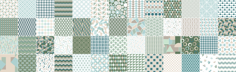 Collection of vector seamless colorful geometric patterns - contemporary design. Trendy abstract fashion artwork backgrounds, retro textile prints. Endless stylish creative textures