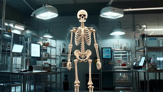 Human Skeleton Anatomy Medical Research Laboratory Science Concept Study