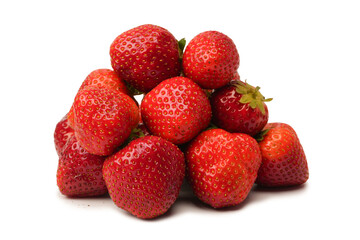 Fresh group of berries isolated on a white background.