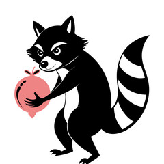 black cat with red ball