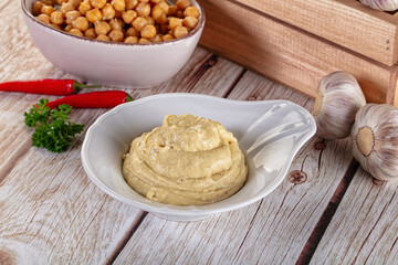 Natural organic homemade chickpea hummus