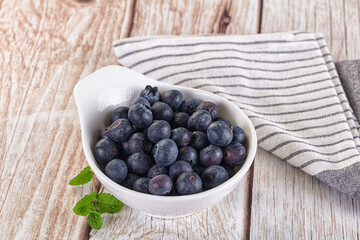 Raw ripe sweet and juicy blueberry