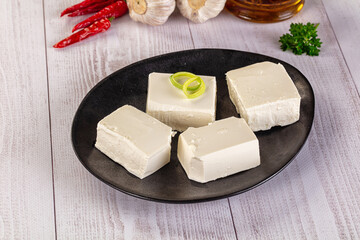 Greek traditional Feta cheese cubes