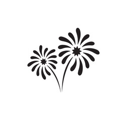 Black Fireworks Bursting on White Background Vector Graphic explosion celebration