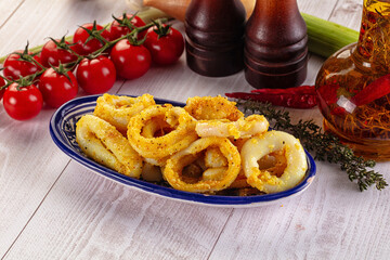 Roasted squid rings snack appetizer