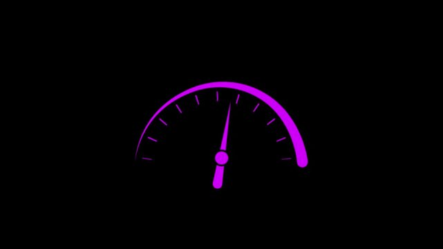 Circle speed control. Animation of electric Car speedometer icon isolated. Speed meter animation.	
