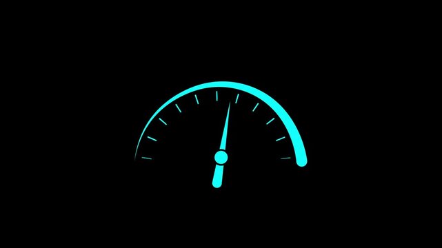 Circle speed control. Animation of electric Car speedometer icon isolated. Speed meter animation.	
