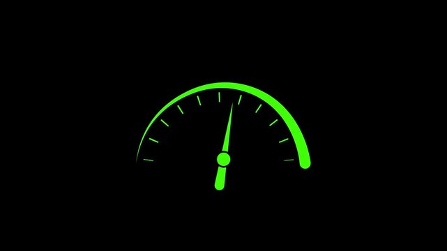 Circle speed control. Animation of electric Car speedometer icon isolated. Speed meter animation.	
