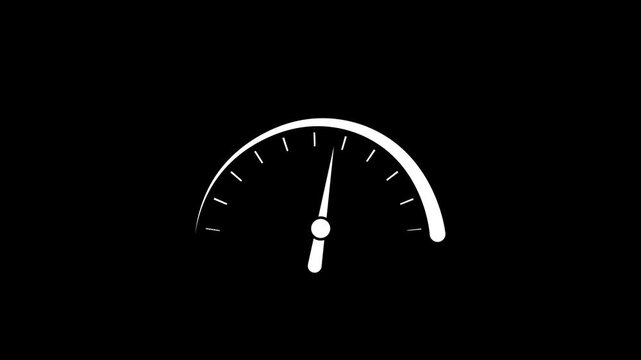 Circle speed control. Animation of electric Car speedometer icon isolated. Speed meter animation.