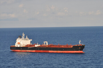 Fototapeta premium Barcelona, Spain - Cargo containers stored on the cargo ships.