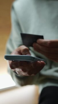 Bank services and using credit to pay for goods.
Online shopping using a smartphone and credit card.
Money e-wallet, finances, budget