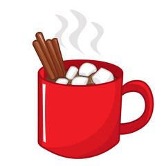 Hot Chocolate Marshmallows Christmas Drink Illustration  Cozy Winter Beverage Vector