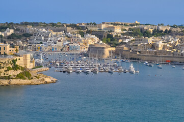 Drone view of Valletta city - capital of Malta island