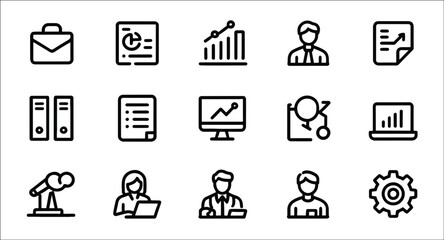 Start up set of web icons in line style. Business startup icons for web and mobile app. Startup project, development, creative idea, target, innovation, marketing, launch business.