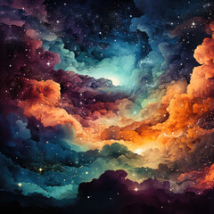 Floral Galaxy Star Bright Coordinate background