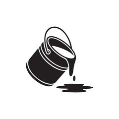 Paint bucket pouring paint silhouette vector icon  © MDFahimMorshed