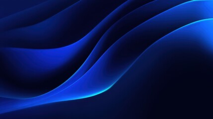 Obraz premium An abstract illustration featuring smooth, flowing blue waves on a dark background, showcasing depth and creativity. Perfect for backgrounds and digital art.