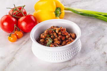 Black eye beans wutg tomato sauce