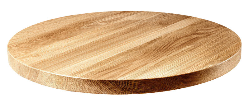 Light-colored wooden circular table top