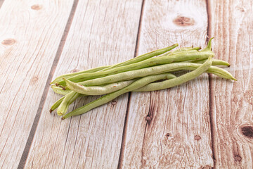 Raw green string beans heap