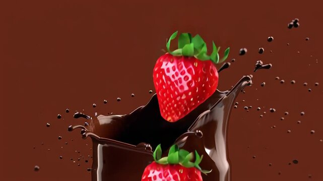 Fresh delicious strawberries in chocolate