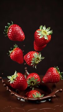 Fresh delicious strawberries in chocolate