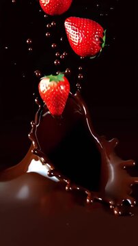 Fresh delicious strawberries in chocolate