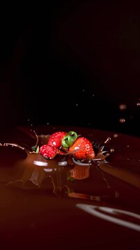 Fresh delicious strawberries in chocolate