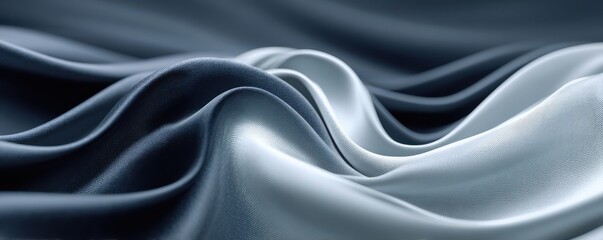 Obraz premium Flowing abstract waves in blue and white creating a calming effect